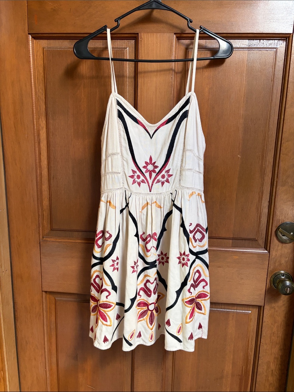 Free People Mini Dress Size 2 Festival Party Floral Embroidered Sleeveless Boho